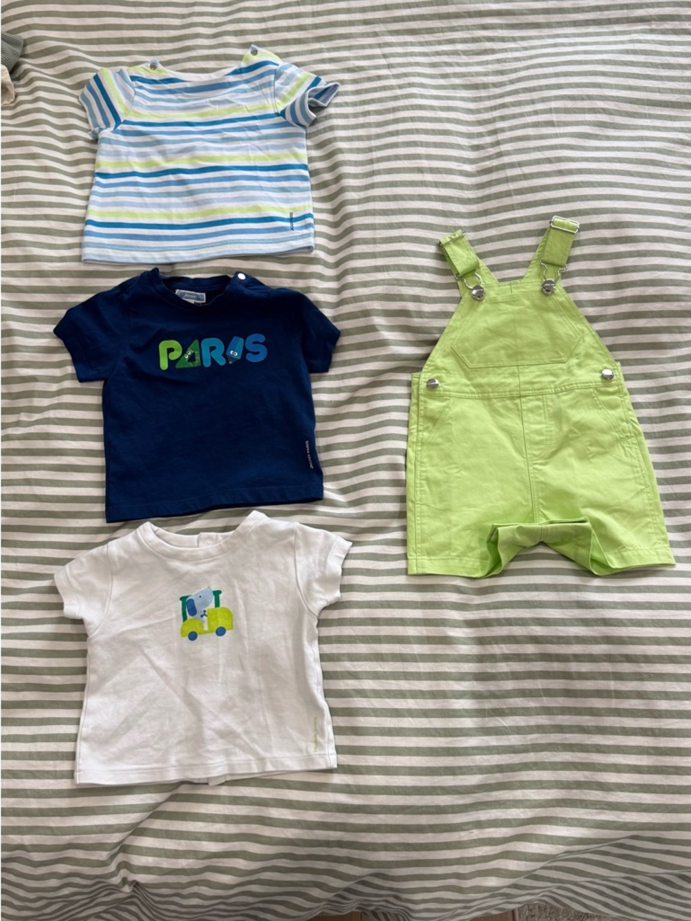 Jacadi t-shirt and overalls bundle
